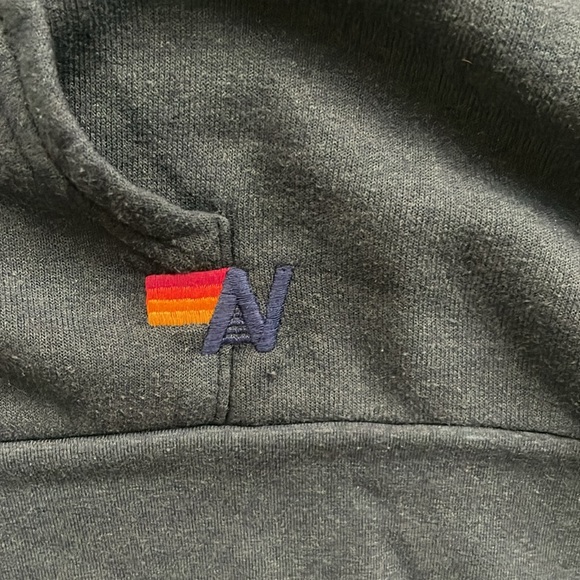 NWOT Charcoal Aviator Nation 5 Stripe Zip-Up Hoodie - Picture 7 of 8